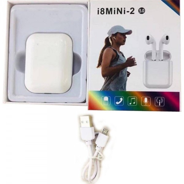 Ασύρματα Ακουστικά i8MINI-2 TWS Bluetooth Ver 5.0 - Λευκό