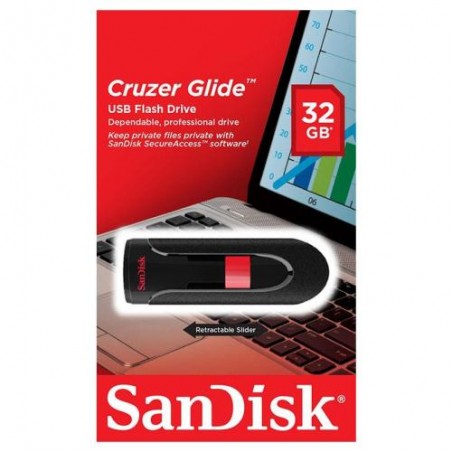 USB 3.0 Flash Disk SanDisk Cruzer Glide SDCZ60 32GB Μαύρο