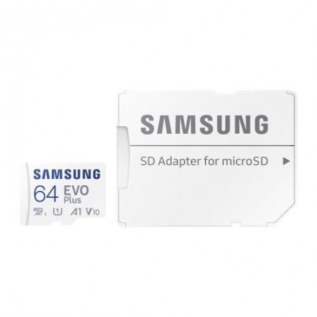 Κάρτα μνήμης microSDXC C10 UHS-I U3 Samsung EVO Plus 130MB/s 64Gb + 1 ADP