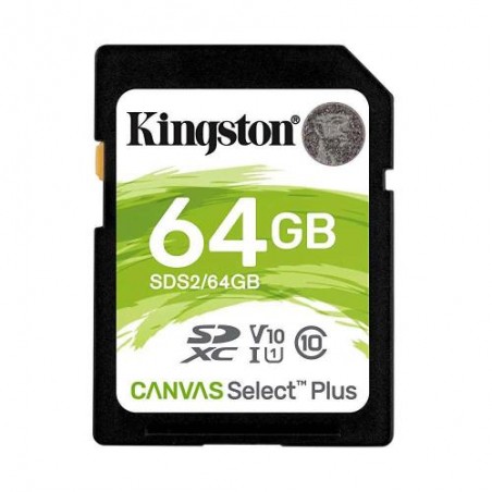 Κάρτα μνήμης SDXC C10 UHS-I U1 Kingston Canvas Select Plus 100MB/s 64Gb