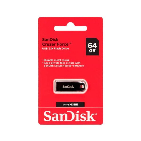 USB Flash Disk SanDisk Cruzer Force SDCZ71 64GB Ασημί