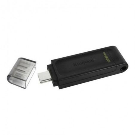 USB 3.2 Flash Disk Kingston DT70 USB C 128GB Μαύρο
