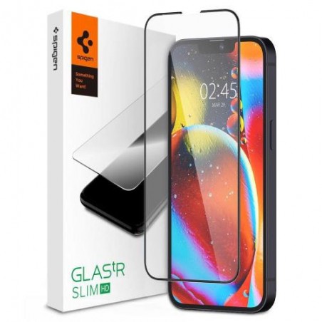 Tempered Glass Full Face Spigen Glas.tR Slim HD FC Apple iPhone 13/ 13 Pro/ 14 Μαύρο (1 τεμ.)