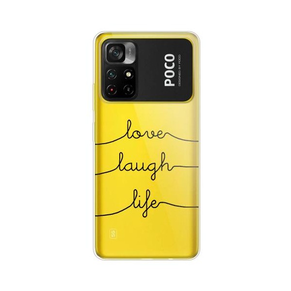 Θήκη TPU inos Xiaomi Poco M4 Pro 5G / Redmi Note 11S 5G Art Theme Love-Laugh-Life