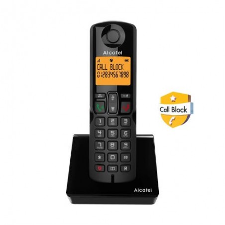 Ασύρματο Τηλέφωνο Alcatel S280 με Δυνατότητα Αποκλεισμού Κλήσεων Μαύρο