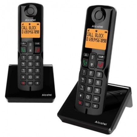 Ασύρματο Τηλέφωνο Alcatel S280 Duo με Δυνατότητα Αποκλεισμού Κλήσεων Μαύρο